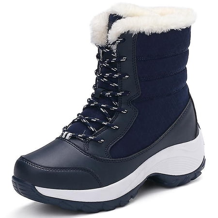 Chestnut Plush Suede Trim Thick Sole Flat Snow Boots