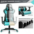 thumbnail image 4 of Furniwell Gaming Chair PU Leather Office Chair High Back Computer Chair Desk Chair Adjustable Swivel Racing Executive Leather Ergonomic Task Chair with Headrest and Lumbar Support (Cyan), 4 of 16