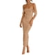 thumbnail image 1 of Vestido PRETTYGARDEN para mujer, verano 2025, con hombros descubiertos, color caqui, 1 of 9