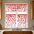 thumbnail image 1 of Weloille 2D Printed Kitchen Short Curtain Set 3PCS, 1 Valance 2 Panels Privacy Protecting Drapes, Fade Resistant Easy Install, for Kitchen Laundry Room Dining Room Window Decor, 1 of 9
