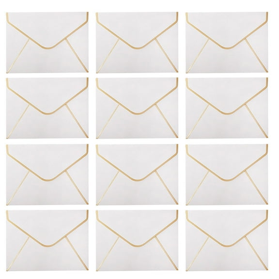 LULULION 50Pcs White Greeting Card Envelopes for Invitations Birthday Notes with Simple Stylish Design