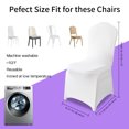 thumbnail image 3 of KUOGO 100pcs White Polyester Stretch Banquet Chair Covers for Universal Chair Protectors Removable and Washable Suitable for Wedding Party Catering and Banquet Events Etc, 3 of 13
