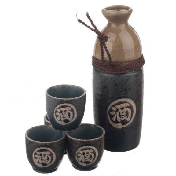 16 Oz. Japanese Sake Set Green with 4 Cups