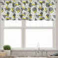 thumbnail image 3 of Ambesonne Geometric Valance & Curtain, Zigzag Chevron Circle, 55"x45", Yellow Black White, 3 of 6