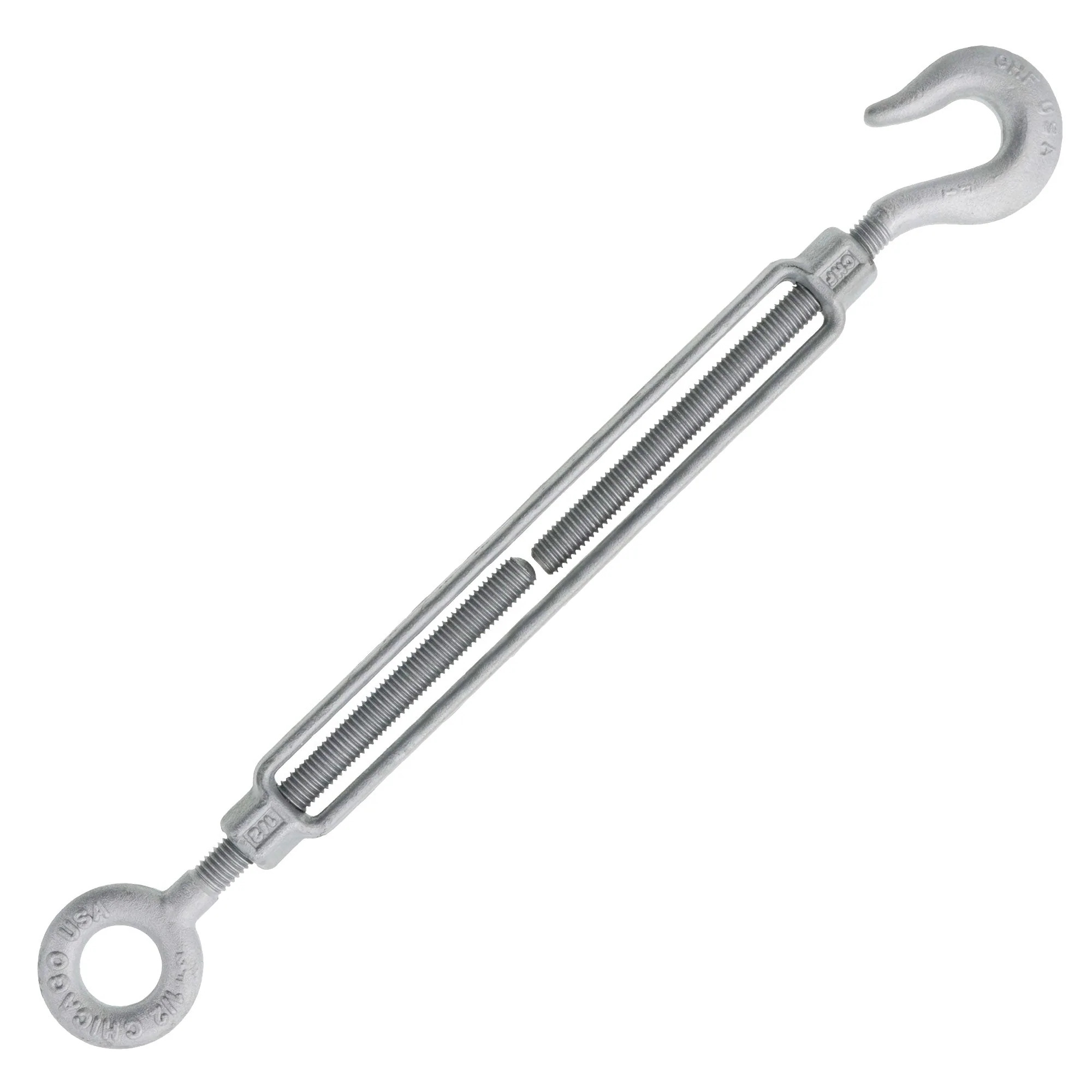 Chicago Hardware Hot Dip Galvanized Hook x Eye Turnbuckles
