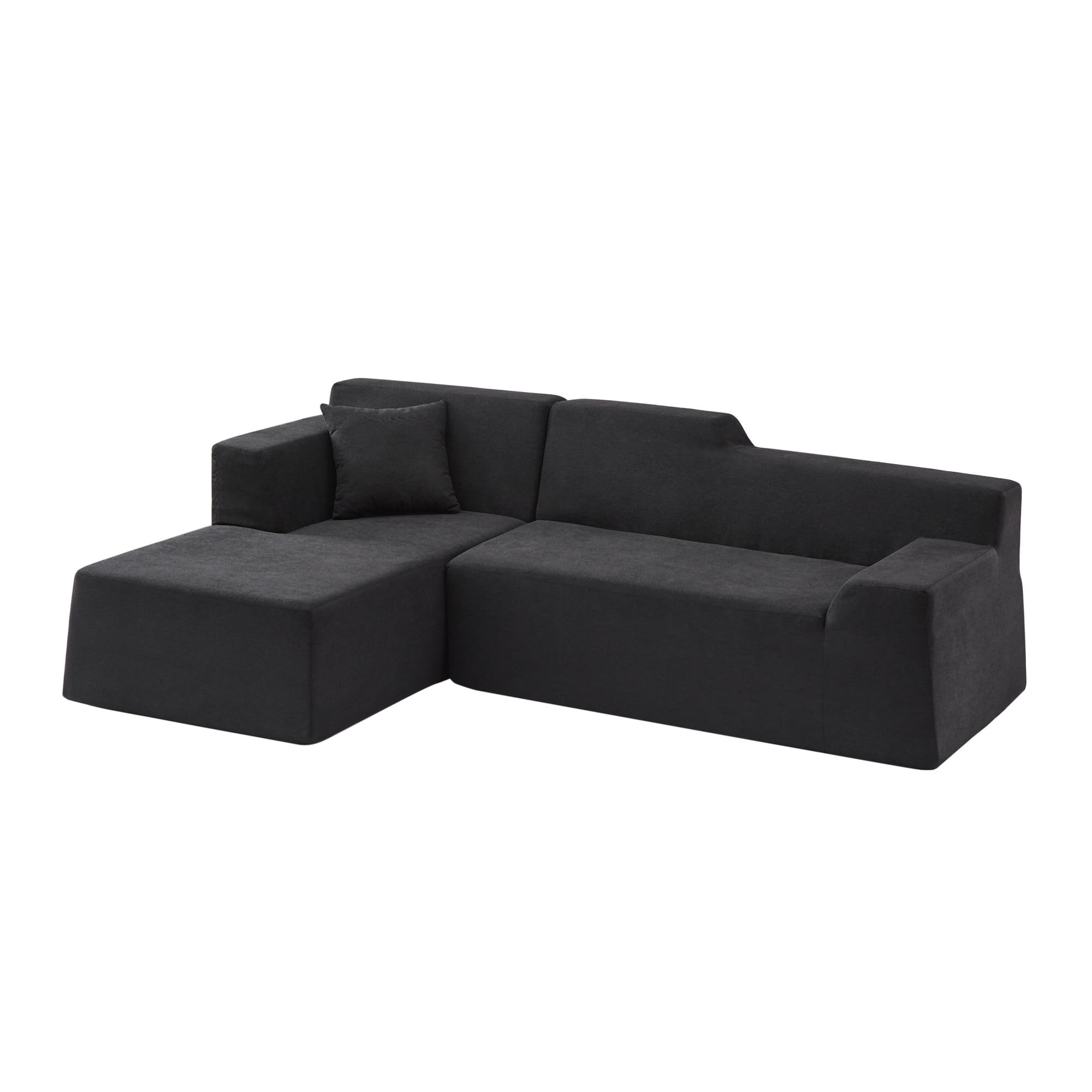 Leumius 96" Modular Sectional Sofa Couches,L-Shape Couch 3 Seat Modular Sofa Memory Foam Sectional Couches for Living Room, Cloud Couch with Oversized Chaise(Black,Left Facing Chaise)