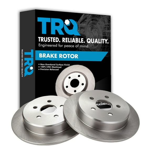 TRQ Rear Brake Rotors Set Solid Fits Select 1995-2000 Chrysler Cirrus 2001-2010 PT Cruiser 1996-2006 Sebring 1995-2005 Dodge Neon 1995-2006 Stratus 1996-2000 Plymouth Breeze 1995-2001