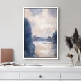 thumbnail image 3 of IDEA4WALL Framed Canvas Print Wall Art Watercolor Seascape Calming Coastal Illustrations Modern Art Decor Abstract Landscape Pattern Print Minimalism for Bedroom, Living Room - White 24"x36", 3 of 5