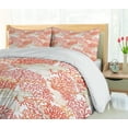 thumbnail image 5 of Ambesonne Underwater Duvet Cover Sets, Sea Turtle in Coral Reef, 2-Queen, Dark Coral and Pale Orange, 5 of 6
