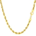 thumbnail image 1 of 14k Yellow Solid Gold Diamond Cut Rope Chain Necklace, 4.0mm, 24", 1 of 1