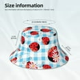 thumbnail image 3 of Yiaed Flowers and Lady Bugs Print Reflective Stripe Bucket Hat Unisex Funny Outdoor Fisherman Cap Beach Sun Hat, 3 of 5
