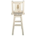 thumbnail image 2 of Homestead Collection Counter Height Barstool w/ Back & Swivel w/ Laser Engraved Pine Tree Design, Ready to Finish, 2 of 5