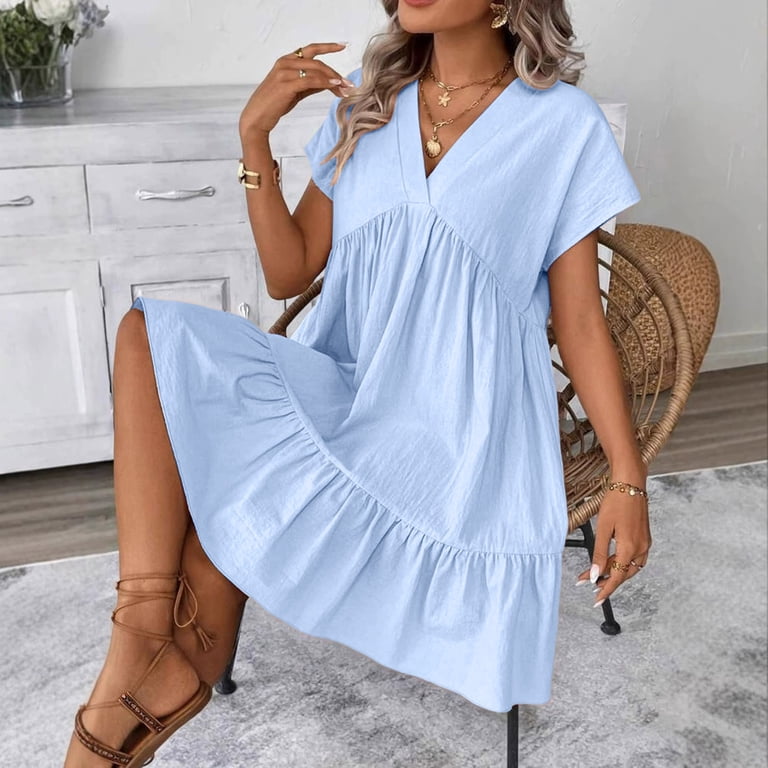 babydoll dress light blue Women's Sweet Baby Dress, Blue