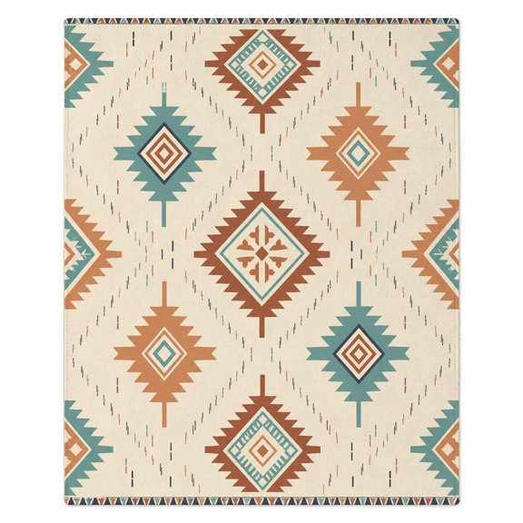 KORVYNZA Stepped Diamond Zigzag Fleece Throw Blanket, 280 GSM Polyester