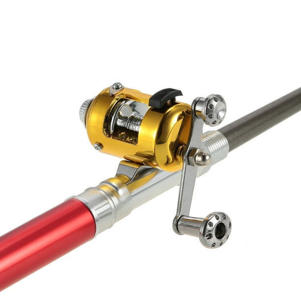 Mini Telescopic Portable Pocket Fish Pen Aluminum Alloy Fishing Rod Pole +  Reel