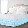 thumbnail image 2 of CCNY 11" Inch Drop Multi Ruffled Bed Skirt King Size 100% Microfiber Made Light Blue Color, 2 of 6