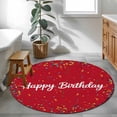 thumbnail image 4 of Round Area Rug 3ft,Colorful Happy Birthday Washable Carpet Non-Slip Runner Accent Rugs Indoor Floor Mat for Bedroom Living Room Decor,Red, 4 of 9
