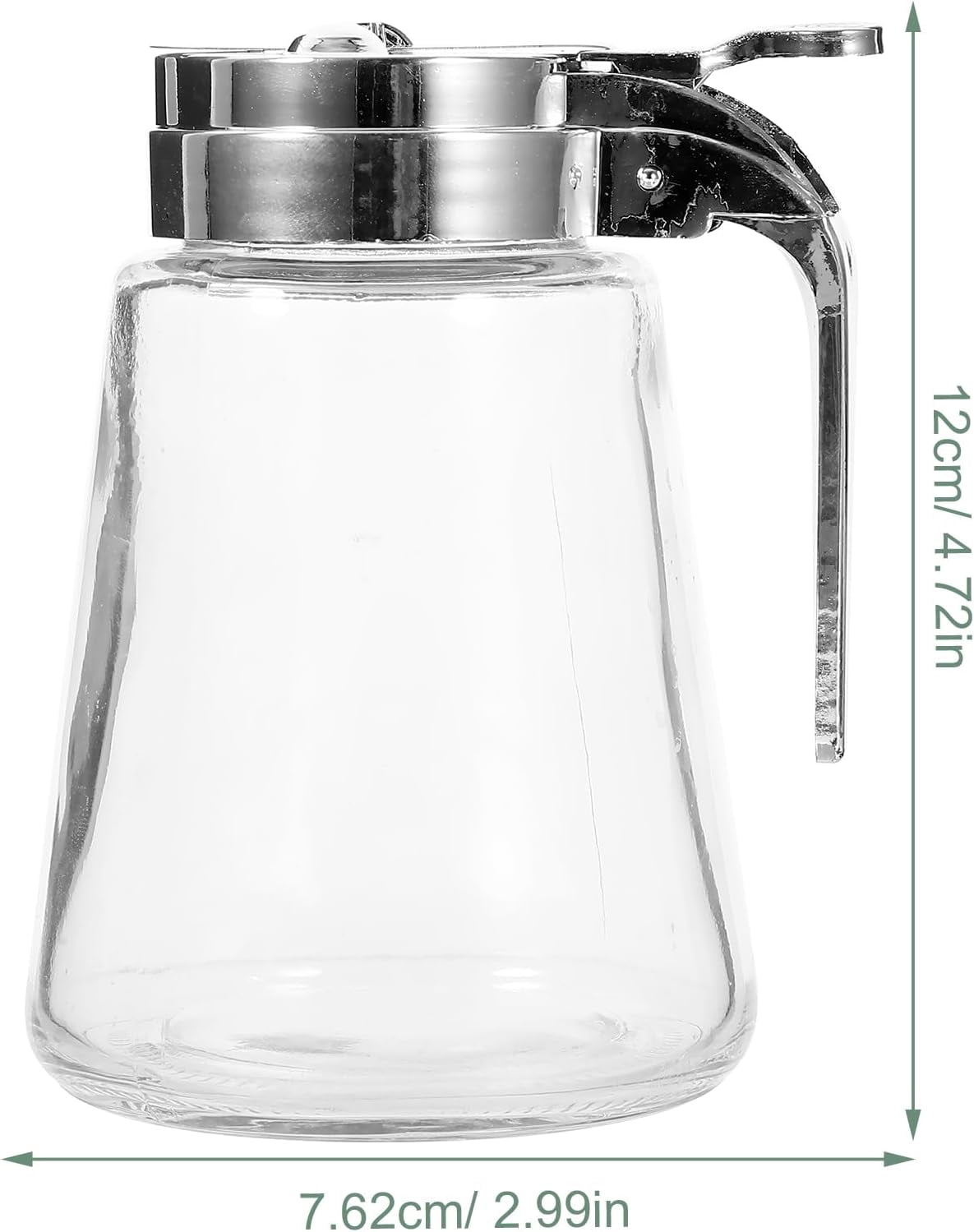 Small Condiment Dispenser Syrup Glass Dispensers with Stainless Steel Handle for Kitchen Diner