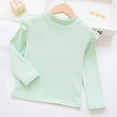 thumbnail image 3 of JUMESG Girls Long Sleeve Shirts Soft Cotton Crewneck Girls' Basic Long-Sleeve T-Shirt for Toddlers (Mint Green,100), 3 of 3
