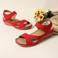 thumbnail image 5 of Busydd Womens Wedge Sandals Comfortable Casual Open Toe Beach Sandals for Woman Fashion Hook-and-Loop Strap Summer Shoes 42, 5 of 9