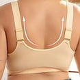 thumbnail image 5 of POIUYTR Plus Size Front Closure Bra - Wireless Full Coverage Support with Wide Band Print Comfort Bras for Women DD/DDD Cup (Beige/Black), 5 of 9