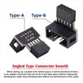thumbnail image 5 of 2 Juego de Cabezal USB 2.0 de 10 y 90 Grados en Ángulo Hacia Abajo y Hacia Arriba, Macho A Hembra, para Adaptador de Extensión de Placa Base, 5 of 5