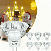 GU4 MR11 12V 10W Halogen FTD Spotlight Bulb, 6 Pack 2800k Warm White Fiber Optic Light Bulbs Mr11, Dimmable Precision MR 11 Bulb for Accent, Landscape, Track Light, Christmas Tree Lighting