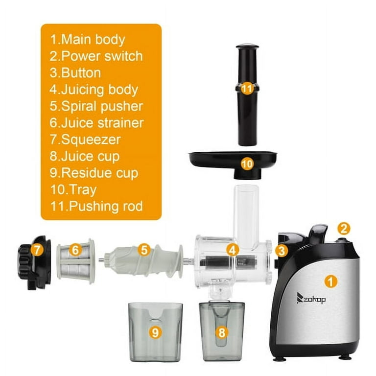 Zokop Electric Personal Blender with Three Speeds, Mini Blenders with 2*600ml Plastic, Black