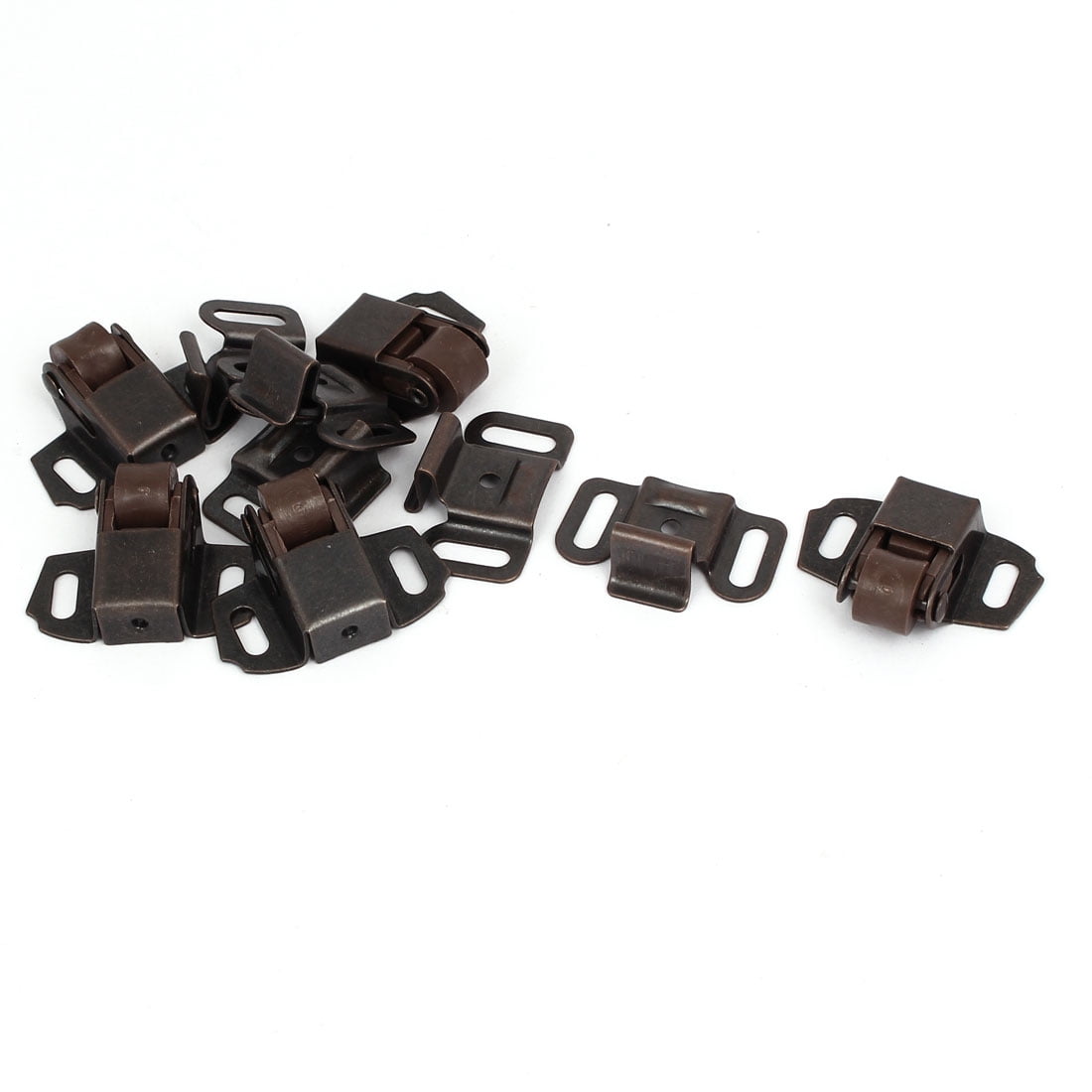 Cabinet Wardrobe Door Single Ball Roller Latch Catches Copper Tone 5pcs