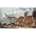 thumbnail image 2 of Abraham Speeck 18x12 Gold Ornate Wood Frame and Double Matted Museum Art Print Titled - Danish Whaling Station, 2 of 4