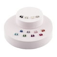 thumbnail image 5 of Claire's Girls 5mm Multicolor Crystal Stud Earrings Set, Post Back, 12 Pack, Children's, 5 of 6