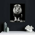 thumbnail image 4 of ARISTURING  - Lion Canvas Print,Portrait of Beautiful Lion in the Dark Wall Art Stretched Wood Frame,Black and White Animal Canvas Pictures for Living Room Decoration,Ready to Hang, 4 of 4