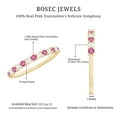 thumbnail image 6 of Rosec Jewels Pink Tourmaline Semi Eternity Stackable Ring with Moissanite - Stacking Ring, 10K Yellow Gold, US 7.00, 6 of 9