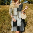 thumbnail image 3 of Geometric Abstract Art Gray Black Gold Retro Women's Fall Dresses Casual Loose Flowy Swing Shift Dress, 3 of 9