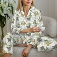 thumbnail image 6 of Pofeuu Jungle Animal Print Womens Pajamas Set Long Sleeve Sleepwear Button Down Nightwear Soft Pj Lounge Sets Button Down Pajamas Women-X-Large, 6 of 7