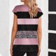 thumbnail image 3 of Blusas para Mujeres Casual Cuello en V Manga Corta Suéter Estampado Tops de Moda de Verano Camisetas de Uso Diario Suave, 3 of 6