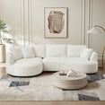 thumbnail image 5 of Kevinplus 122" Oversized Sectional Sofa, Modern Couch with Chaise, Comfy Sofa Couch with Left Facing Chaise, White Corduroy Sofa, 5 of 10