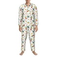 thumbnail image 3 of Logiee Cute tractor and vehicle Print Mens Long Sleeve Pajama Set,Notched Collar Pajamas for Men, Men's Sleepwear,Mens Sleepwear with Pockets & Button Down-X-Large, 3 of 7