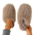 thumbnail image 2 of SAWOBUUN Womens Closed Toe Fuzzy Slippers Cozy Warm Fluffy Faux Fur House Slippers Winter Indoor Plush Scuff Slippers, 2 of 6