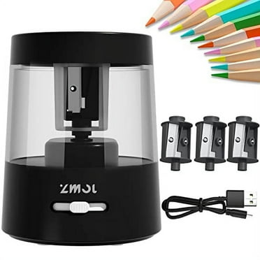 Zmol Electric Pencil Sharpener, Small Battery Operated Pencil Sharpeners, Classroom/Home, Black