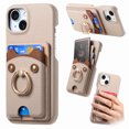 thumbnail image 1 of Case for FOXDOCK iPhone 14 , Leather, Bear Ring, Card Holder, 1 of 4