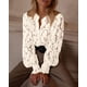 thumbnail image 5 of Blusa de Encaje para Mujer PRETTYGARDEN Manga Larga con Botones Beige Talla L, 5 of 9