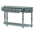 thumbnail image 3 of 52'' Curved Console Table Sofa Table Entryway Table with 4 Drawers and 1 Shelf Antique Blue, 3 of 5