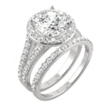 thumbnail image 2 of Charles & Colvard 14K White Gold Moissanite 9.0mm Round Wedding Set-Size 5 3.69cttw DEW, 2 of 8