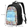 thumbnail image 5 of Balery Sea and Fish Print USB Charging Backpack for Men and Women - Water-Resistant, Anti-Theft Laptop Backpack with USB Port for Travel, Work, School, and College, 5 of 7