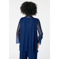thumbnail image 2 of Roaman's Women's Plus Size Mesh Overlay Cardigan And Tank Set., 2 of 3