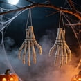 thumbnail image 3 of Halloween Skeleton Hand Props, 1 Pair Life Size Undead Bone Hands, Realistic Textured Plastic Spooky Decorations for Party Wreath Making, Front Porch Tabletop Display, 3 of 8