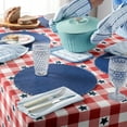 thumbnail image 3 of MARTHA STEWART Americana Star Gingham Plaid Indoor Tablecloth, Patriotic USA America Decor, Red/White/Blue, 60"x120", 3 of 5