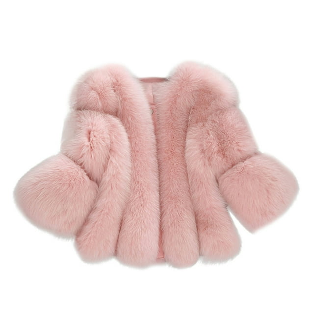 Faux Fur Coat Women Fashion Solid Jackets Short Stitching Faux Coat