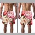 thumbnail image 3 of luoweisi Men's Beach Shorts Quick Dry Swim Trunks with Mesh Lining Peony L, 3 of 5
